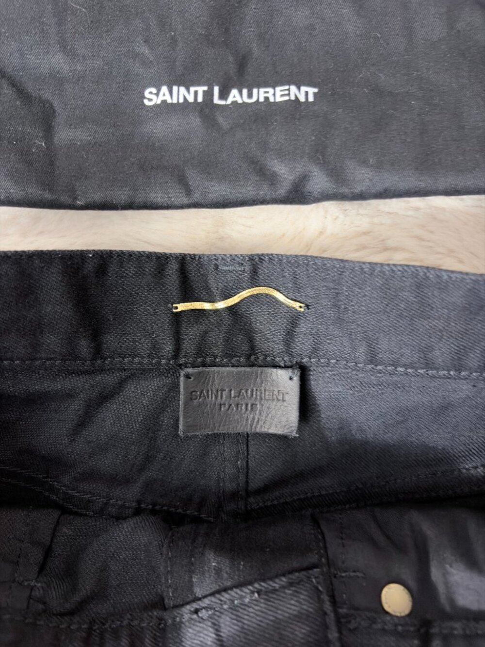 Saint Laurent Black Denim Shorts (Size 27) **With Dustbag** - Picture 3 of 7